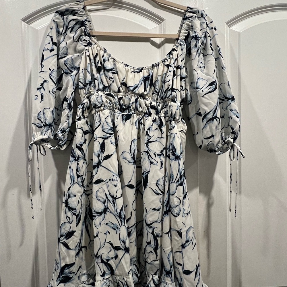 Floral Puff Sleeve Mini Dress